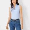 Refined Stretch Ruffle V-Neck Top -Anntaylor Shop 604126 4169