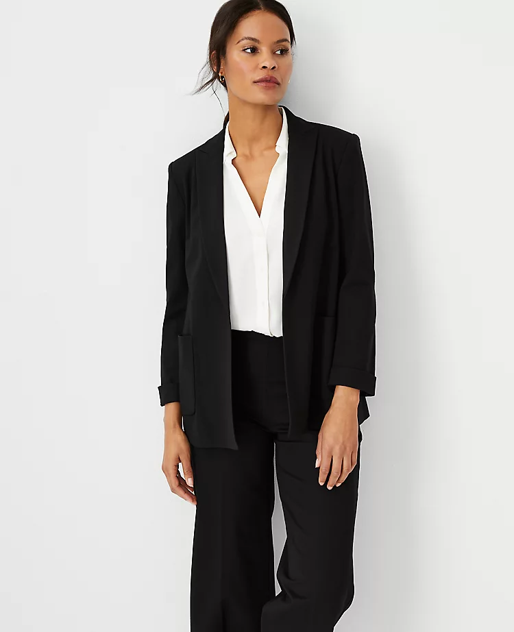 The Cuffed Long Blazer In Knit 3 The Cuffed Long Blazer In Knit