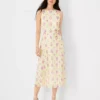 Shimmer Tile Print Pleated Midi Dress -Anntaylor Shop 604478 1782