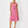 Plaid Belted Midi Dress -Anntaylor Shop 604504 8376