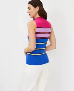 Striped Mock Neck Sweater Shell -Anntaylor Shop 604679 1680 ALT1