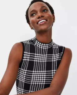 Gingham Sweater Shell -Anntaylor Shop 604692 2222 ALT2