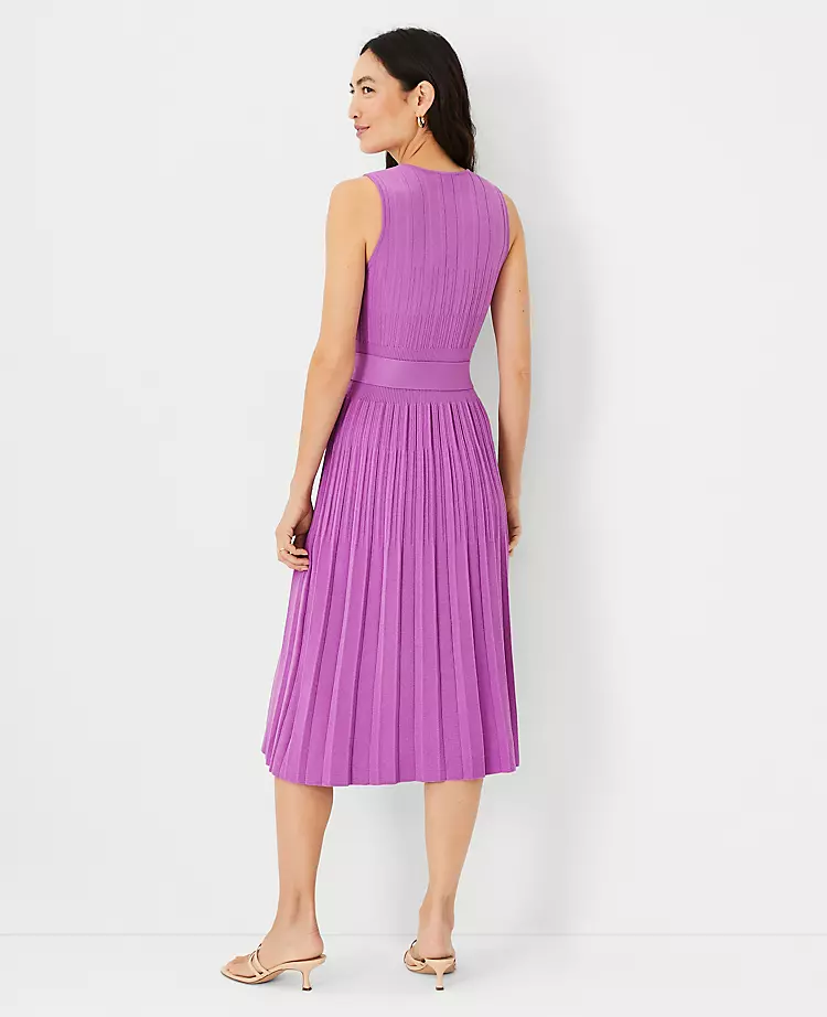 Belted V-Neck Sweater Dress 4 Belted V-Neck Sweater Dress - Image 2