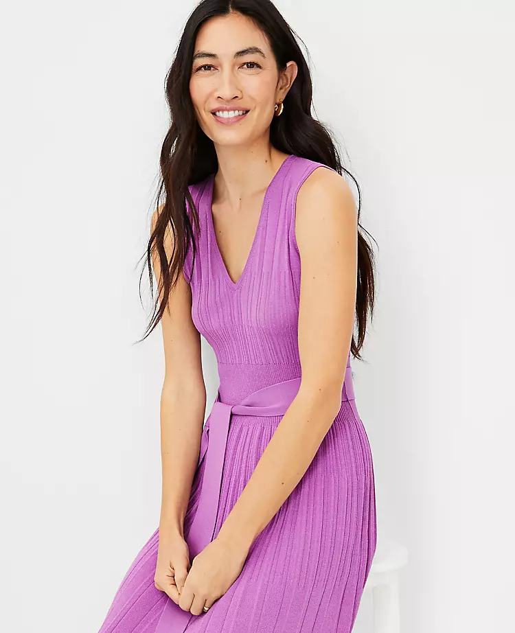 Belted V-Neck Sweater Dress 5 Belted V-Neck Sweater Dress - Image 3