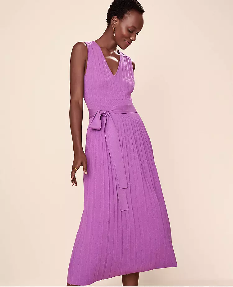 Belted V-Neck Sweater Dress 6 Belted V-Neck Sweater Dress - Image 4