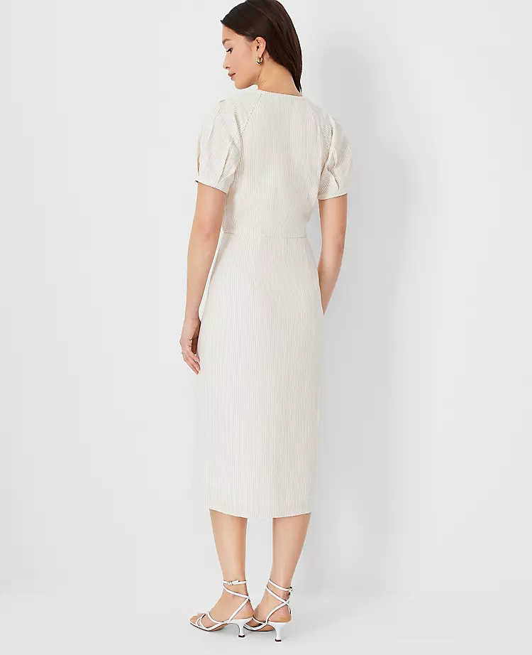 Striped Balloon Sleeve Dress 4 Striped Balloon Sleeve Dress - Image 2