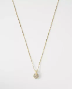 Pave Interlocked Hoop Pendant Necklace