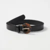 Tortoiseshell Print Buckle Skinny Leather Belt -Anntaylor Shop 606757 2222