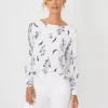 Floral Boatneck Blouse -Anntaylor Shop 606802 9192