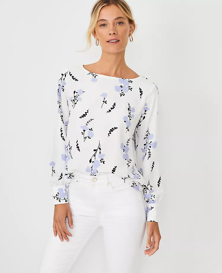 Floral Boatneck Blouse 3 Floral Boatneck Blouse