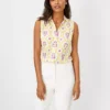 Tile Print Sleeveless Essential Shirt -Anntaylor Shop 606837 9192