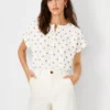 Polka Dot Drop Shoulder Popover 1 Polka Dot Drop Shoulder Popover -Anntaylor Shop 606842 9192