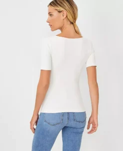 Seamless Scoop Neck Tee -Anntaylor Shop 606864 9192 ALT1