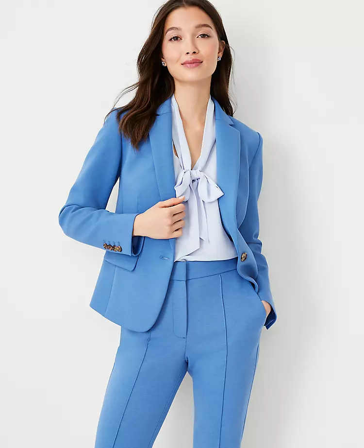 The One Button Blazer In Double Knit 3 The One Button Blazer In Double Knit