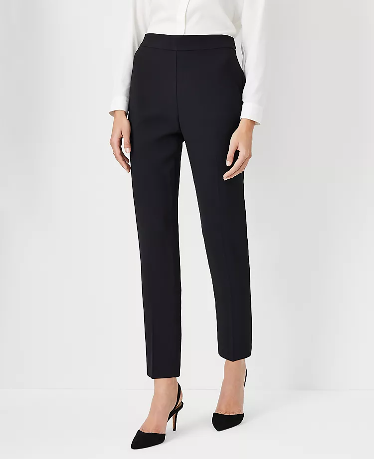 The Side Zip Ankle Pant In Fluid Crepe Black 3 The Side Zip Ankle Pant In Fluid Crepe Black