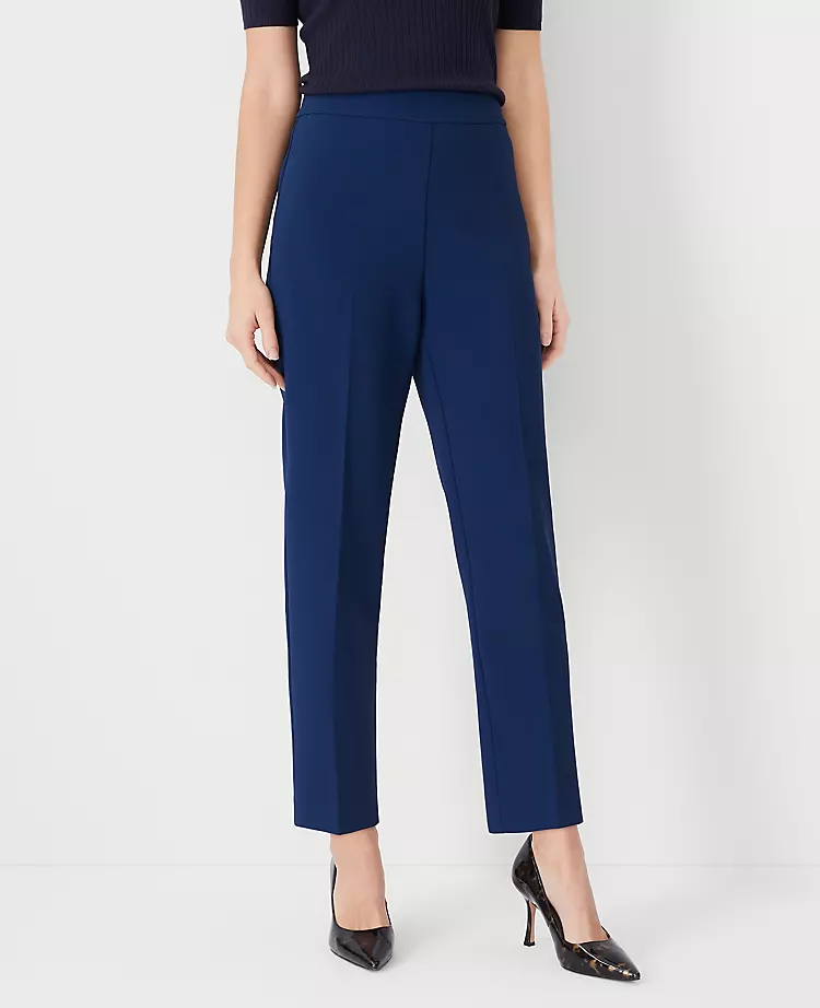 The Side Zip Ankle Pant In Fluid Crepe Pure Sapphire 4 The Side Zip Ankle Pant In Fluid Crepe Pure Sapphire - Image 2
