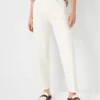 Sculpting Pocket High Rise Straight Jeans In Ivory -Anntaylor Shop 606944 9129