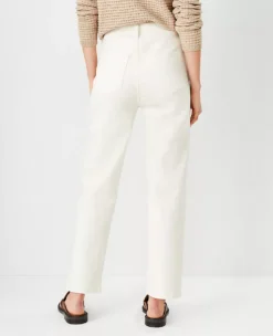 Sculpting Pocket High Rise Straight Jeans In Ivory 5 Sculpting Pocket High Rise Straight Jeans In Ivory -Anntaylor Shop 606944 9129 ALT1