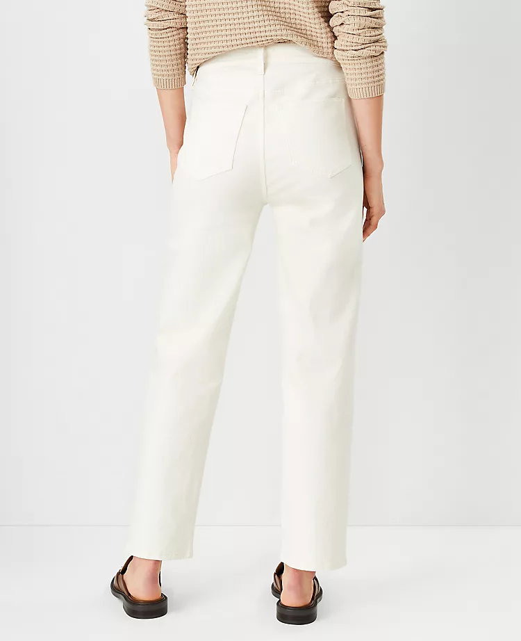 Sculpting Pocket High Rise Straight Jeans In Ivory 4 Sculpting Pocket High Rise Straight Jeans In Ivory - Image 2
