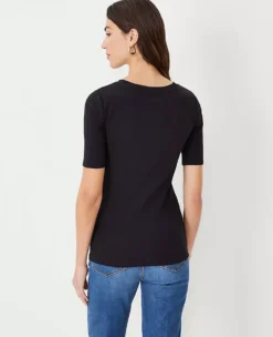 Stretch Cotton Tee -Anntaylor Shop 606951 7475 ALT1