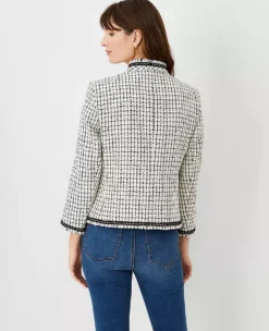 The Cutaway Jacket In Fringe Tweed -Anntaylor Shop 606954 3958 ALT1