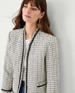The Cutaway Jacket In Fringe Tweed -Anntaylor Shop 606954 3958 ALT2