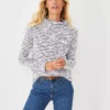 Textured Stripe Funnel Neck Sweatshirt -Anntaylor Shop 607008 2222
