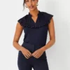 Mixed Media Ruffle Yoke Top 2 Mixed Media Ruffle Yoke Top -Anntaylor Shop 607038 1362