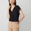 Mixed Media Pleat Front Top -Anntaylor Shop 607049 2222