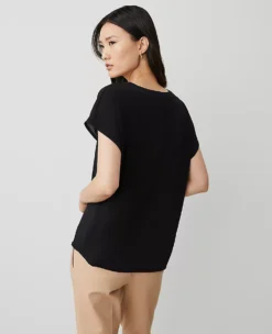 Mixed Media Pleat Front Top 5 Mixed Media Pleat Front Top -Anntaylor Shop 607049 2222 ALT1