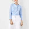Ruffle Neck Button Top -Anntaylor Shop 607064 4169