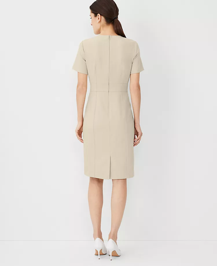 The Short Sleeve Sheath Dress In Bi-Stretch - Curvy Fit Toasted Oat 4 The Short Sleeve Sheath Dress In Bi-Stretch - Curvy Fit Toasted Oat - Image 2