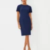 The Short Sleeve Sheath Dress In Bi-Stretch - Curvy Fit -Anntaylor Shop 607087 8818