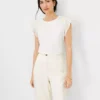 Shimmer Ruffle Flutter Sleeve Top -Anntaylor Shop 607185 9192