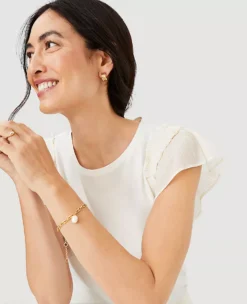 Shimmer Ruffle Flutter Sleeve Top -Anntaylor Shop 607185 9192 ALT2