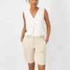 Polka Dot Mixed Media Pleat Front Top -Anntaylor Shop 607194 9192