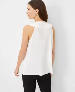 Mixed Media Knotted Halter Top -Anntaylor Shop 607198 9192 ALT1