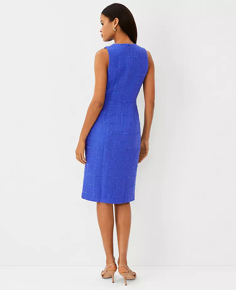 Tweed Front Slit Sheath Dress 4 Tweed Front Slit Sheath Dress - Image 2