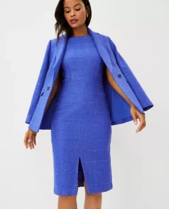 Tweed Front Slit Sheath Dress 7 Tweed Front Slit Sheath Dress -Anntaylor Shop 607343 1680 ALT2