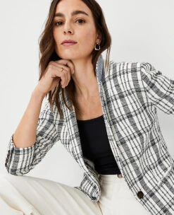The Hutton Blazer In Plaid -Anntaylor Shop 607466 2222 ALT2