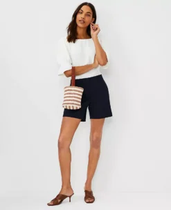 Mixed Media Ruffle Puff Sleeve Top 7 Mixed Media Ruffle Puff Sleeve Top -Anntaylor Shop 607532 9192 ALT2