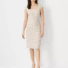 Gingham Tweed Scoop Neck Sheath Dress -Anntaylor Shop 607554 8187