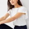 Spotted Boatneck Top -Anntaylor Shop 607640 9192