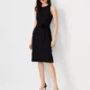 The Cutaway Shoulder Tie Waist Dress In Knit