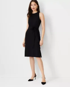 The Cutaway Shoulder Tie Waist Dress In Knit