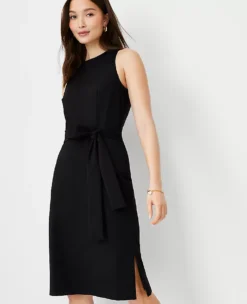 The Cutaway Shoulder Tie Waist Dress In Knit -Anntaylor Shop 607961 2222 ALT2