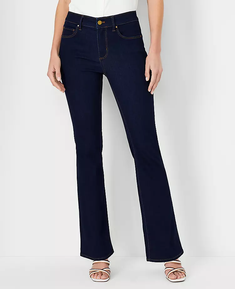 Sculpting Pocket Mid Rise Boot Cut Jeans In Rinse Wash 3 Sculpting Pocket Mid Rise Boot Cut Jeans In Rinse Wash