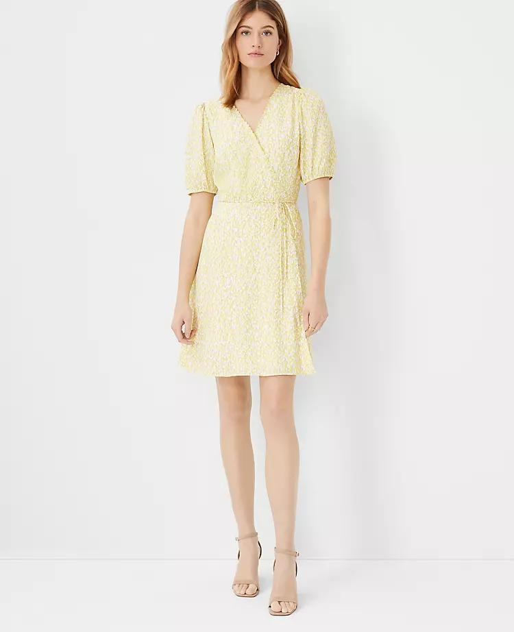 Floral Puff Sleeve Wrap Dress 3 Floral Puff Sleeve Wrap Dress
