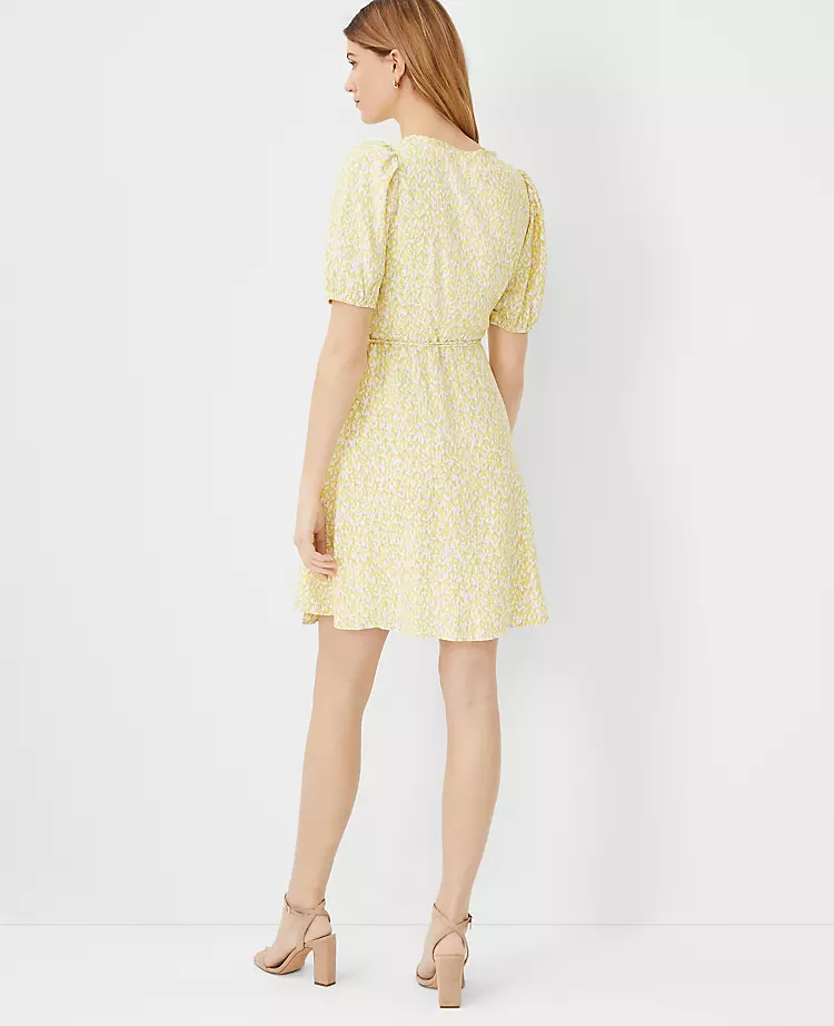 Floral Puff Sleeve Wrap Dress 4 Floral Puff Sleeve Wrap Dress - Image 2