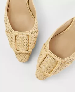 Straw Buckle Mule Pumps -Anntaylor Shop 608127 6418 ALT1